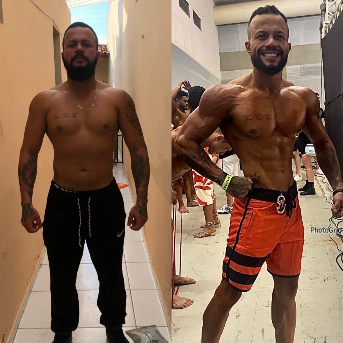 Transformação antes e depois